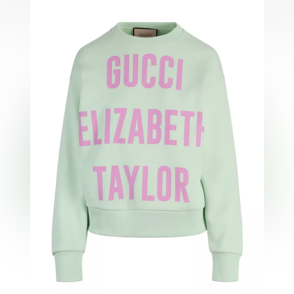 Gucci Mint Green Sweatshirt with Pink Logo